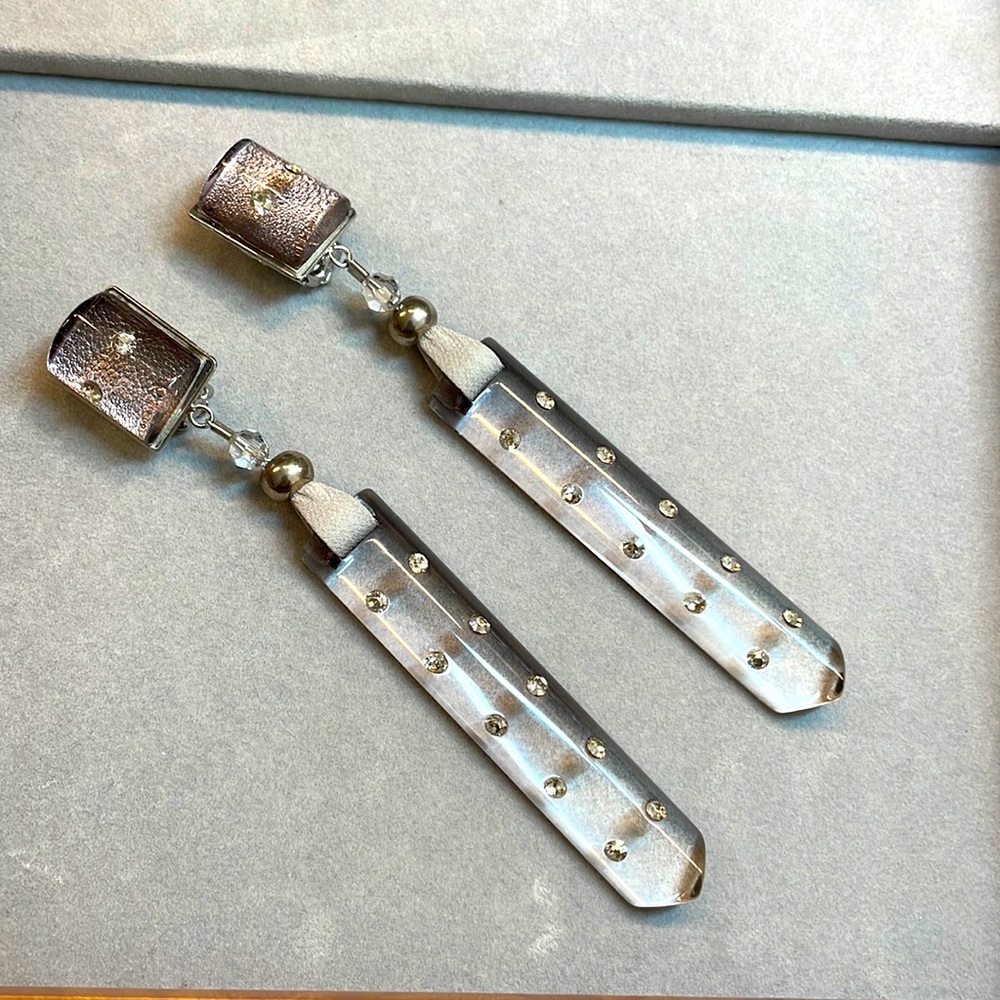 Clip on Armani long earrings